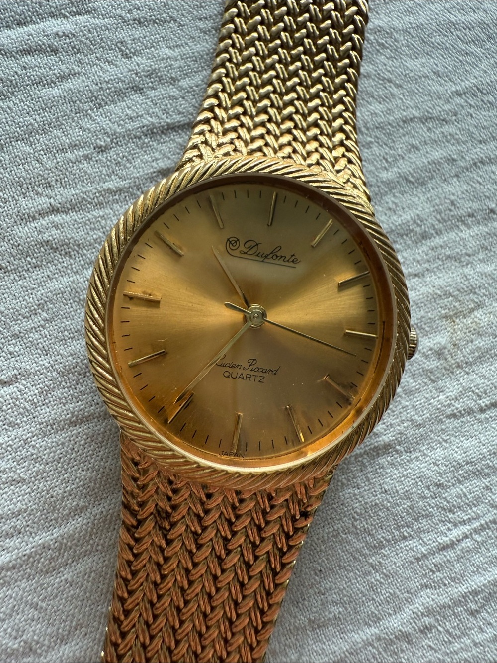 Vintage 1990s Lucien Piccard Dufonte Grecian Deco 32mm Quartz Watch
